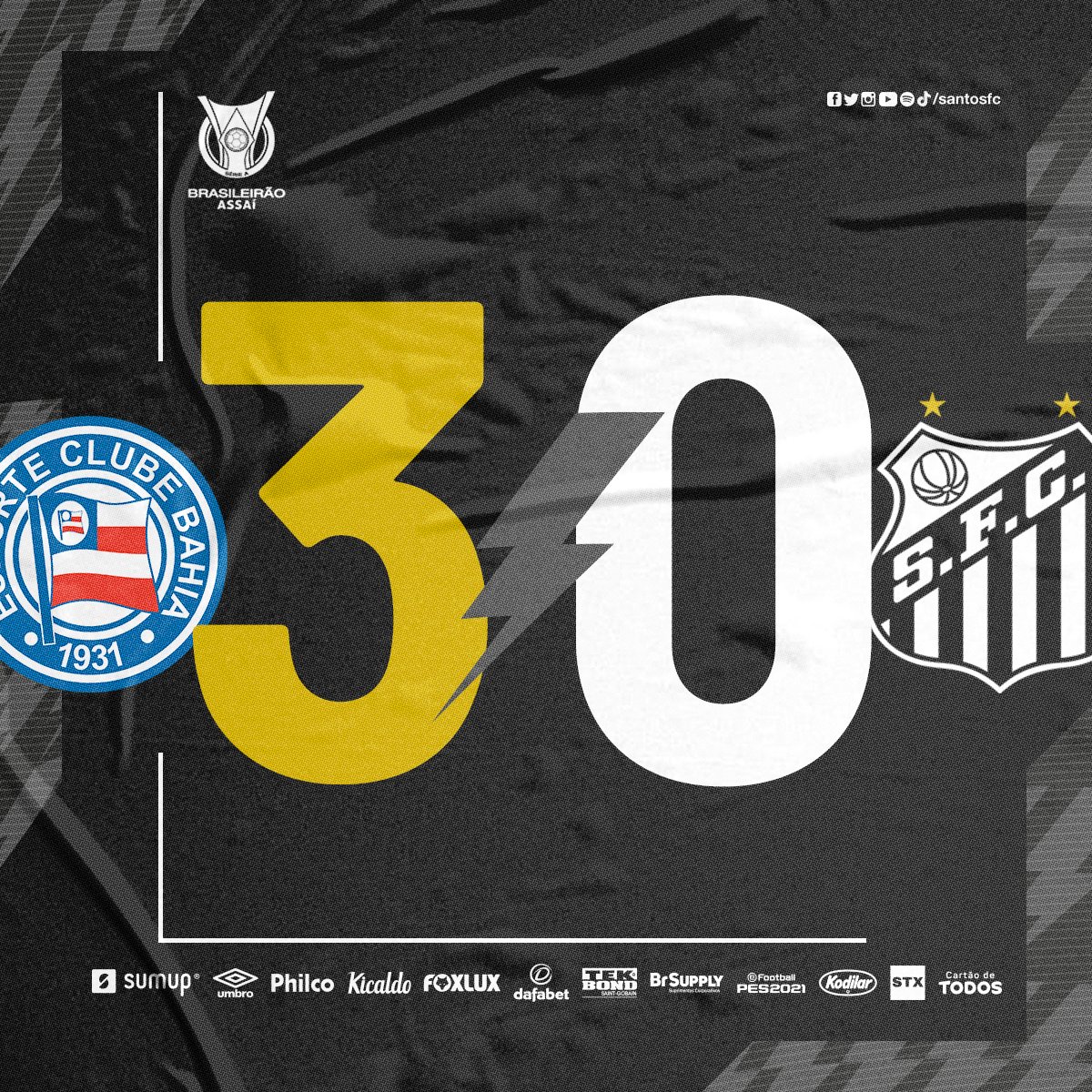Com tr&ecirc;s gols em 8 minutos, Bahia vence Santos e come&ccedil;a Brasileiro com triunfo
